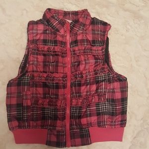 Babygirl plaid puffer vest